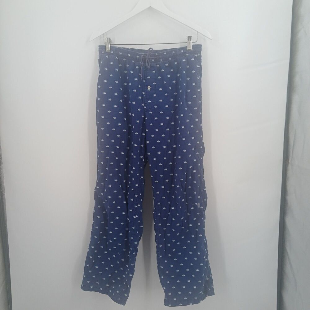 womans southern tide lounge pajama pants size medium navy blue fish print